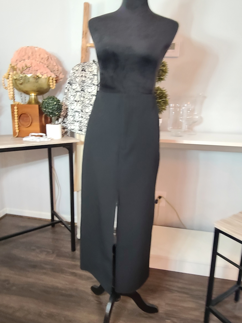 Zara Black Maxi Skirt with Center Slit
